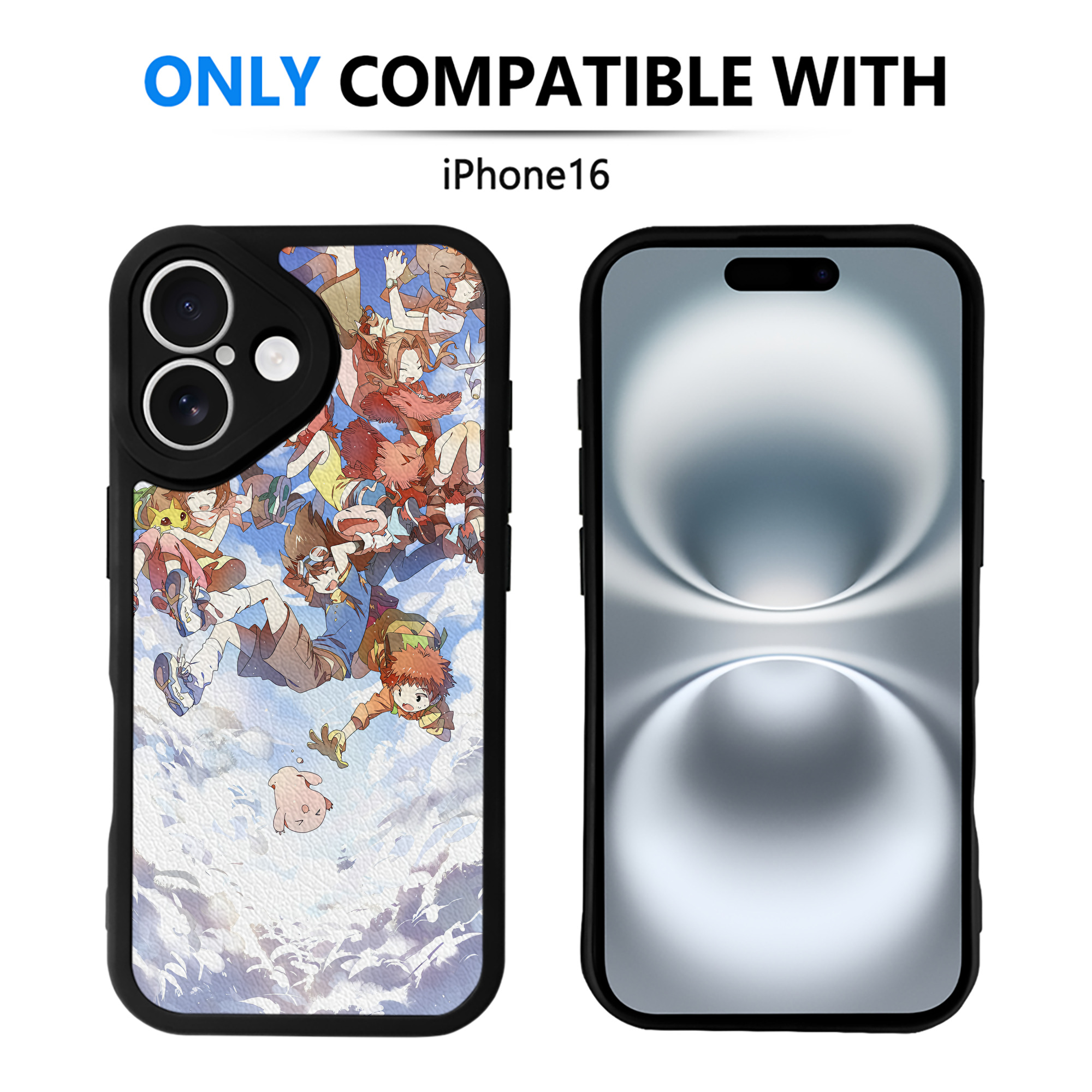 （画像用） Digimon デジタルモンスター/デジモン 【iPhone 16シリーズ対応】シリコンスマホケース（レザー調） 材質：シリコン